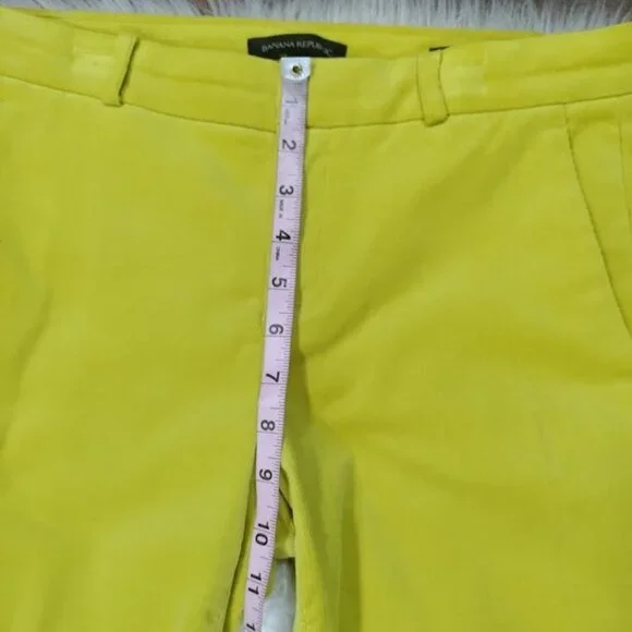 Banana Republic Avery Corduroy low Rise  Ankle Pants 4 Yellow Women's - Picture 9 of 11